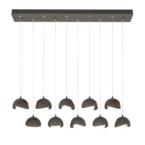 Hubbardton Forge Brooklyn 10 Light Double Shade Rectangular Model: 131205-SKT-STND-14-05-GG0711