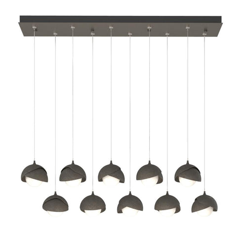Hubbardton Forge Brooklyn 10 Light Double Shade Rectangular Model: 131205-SKT-STND-14-05-GG0711