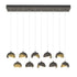 Hubbardton Forge Brooklyn 10 Light Double Shade Rectangular Model: 131205-SKT-STND-14-05-GG0711