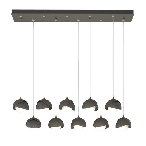 Hubbardton Forge Brooklyn 10 Light Double Shade Rectangular Model: 131205-SKT-STND-14-05-GG0711