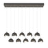 Hubbardton Forge Brooklyn 10 Light Double Shade Rectangular Model: 131205-SKT-STND-14-05-GG0711