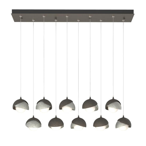 Hubbardton Forge Brooklyn 10 Light Double Shade Rectangular Model: 131205-SKT-STND-14-05-GG0711