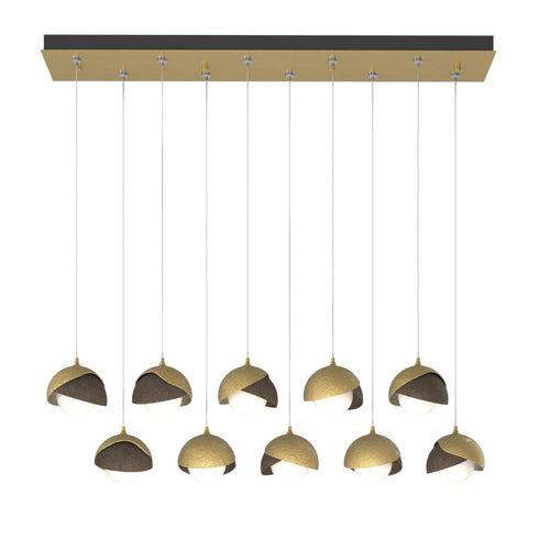 Hubbardton Forge Brooklyn 10 Light Double Shade Rectangular Model: 131205-SKT-STND-14-05-GG0711