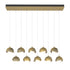 Hubbardton Forge Brooklyn 10 Light Double Shade Rectangular Model: 131205-SKT-STND-14-05-GG0711