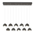Hubbardton Forge Brooklyn 10 Light Double Shade Rectangular Model: 131205-SKT-STND-14-05-GG0711