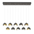 Hubbardton Forge Brooklyn 10 Light Double Shade Rectangular Model: 131205-SKT-STND-14-05-GG0711