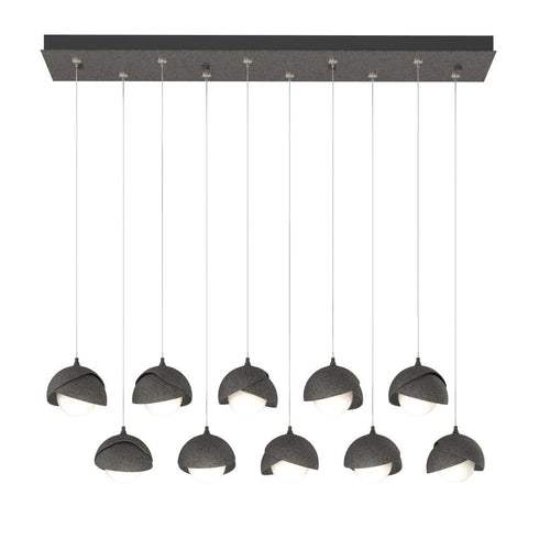 Hubbardton Forge Brooklyn 10 Light Double Shade Rectangular Model: 131205-SKT-STND-14-05-GG0711