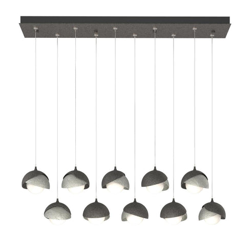 Hubbardton Forge Brooklyn 10 Light Double Shade Rectangular Model: 131205-SKT-STND-14-05-GG0711