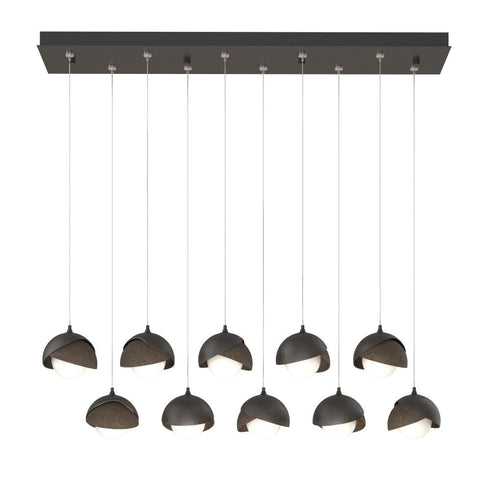 Hubbardton Forge Brooklyn 10 Light Double Shade Rectangular Model: 131205-SKT-STND-14-05-GG0711