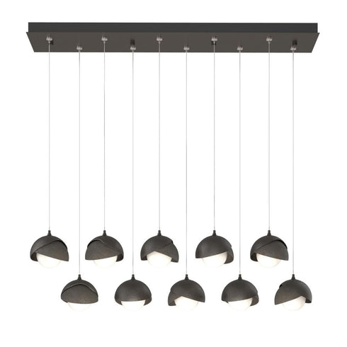 Hubbardton Forge Brooklyn 10 Light Double Shade Rectangular Model: 131205-SKT-STND-14-05-GG0711