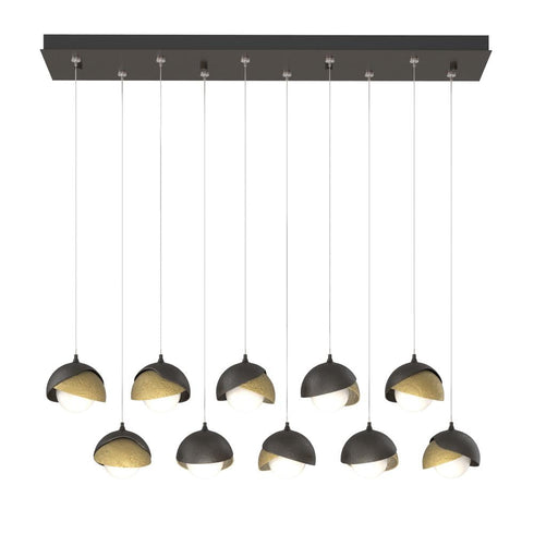 Hubbardton Forge Brooklyn 10 Light Double Shade Rectangular Model: 131205-SKT-STND-14-05-GG0711