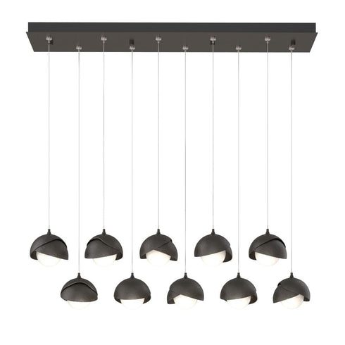 Hubbardton Forge Brooklyn 10 Light Double Shade Rectangular Model: 131205-SKT-STND-14-05-GG0711