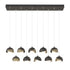 Hubbardton Forge Brooklyn 10 Light Double Shade Rectangular Model: 131205-SKT-STND-14-05-GG0711
