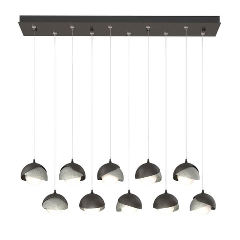 Hubbardton Forge Brooklyn 10 Light Double Shade Rectangular Model: 131205-SKT-STND-14-05-GG0711