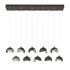 Hubbardton Forge Brooklyn 10 Light Double Shade Rectangular Model: 131205-SKT-STND-14-05-GG0711