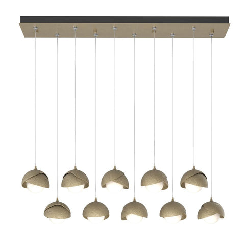 Hubbardton Forge Brooklyn 10 Light Double Shade Rectangular Model: 131205-SKT-STND-14-05-GG0711