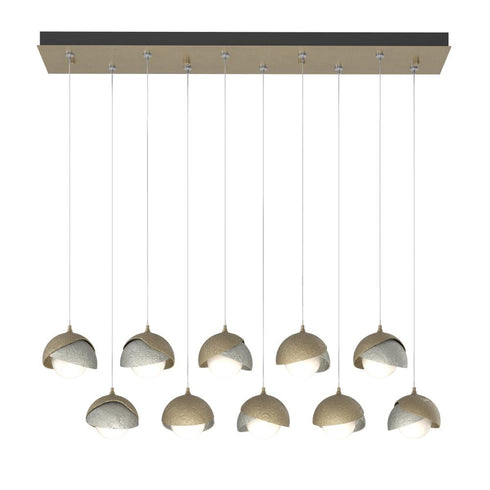 Hubbardton Forge Brooklyn 10 Light Double Shade Rectangular Model: 131205-SKT-STND-14-05-GG0711