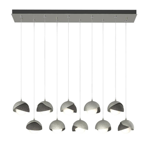 Hubbardton Forge Brooklyn 10 Light Double Shade Rectangular Model: 131205-SKT-STND-14-05-GG0711