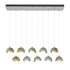 Hubbardton Forge Brooklyn 10 Light Double Shade Rectangular Model: 131205-SKT-STND-14-05-GG0711
