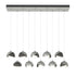 Hubbardton Forge Brooklyn 10 Light Double Shade Rectangular Model: 131205-SKT-STND-14-05-GG0711