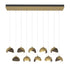 Hubbardton Forge Brooklyn 10 Light Double Shade Rectangular Model: 131205-SKT-STND-14-05-GG0711
