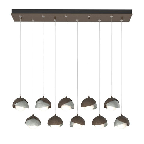 Hubbardton Forge Brooklyn 10 Light Double Shade Rectangular Model: 131205-SKT-STND-14-05-GG0711