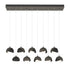 Hubbardton Forge Brooklyn 10 Light Double Shade Rectangular Model: 131205-SKT-STND-14-05-GG0711