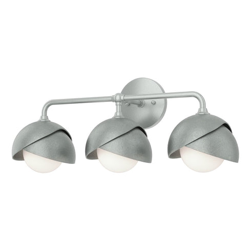 Hubbardton Forge Brooklyn 3 Light Double Shade Bath Sconce in Black Finish Model: 201375-SKT-10-02-GG0711