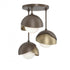Hubbardton Forge Brooklyn 3 Light Double Shade Semi Flush Model: 121374-SKT-05-20-GG0711