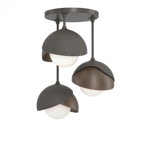 Hubbardton Forge Brooklyn 3 Light Double Shade Semi Flush Model: 121374-SKT-07-20-GG0711