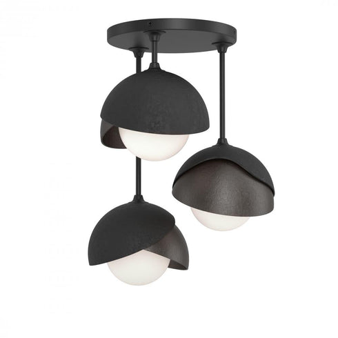 Hubbardton Forge Brooklyn 3 Light Double Shade Semi Flush Model: 121374-SKT-10-20-GG0711