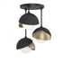 Hubbardton Forge Brooklyn 3 Light Double Shade Semi Flush Model: 121374-SKT-10-20-GG0711