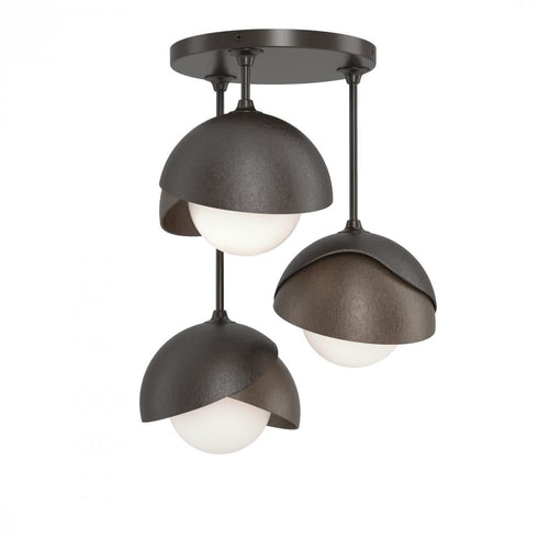 Hubbardton Forge Brooklyn 3 Light Double Shade Semi Flush Model: 121374-SKT-14-20-GG0711