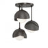 Hubbardton Forge Brooklyn 3 Light Double Shade Semi Flush Model: 121374-SKT-14-20-GG0711