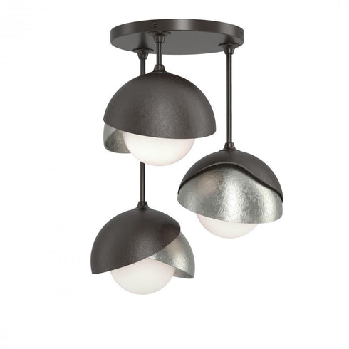 Hubbardton Forge Brooklyn 3 Light Double Shade Semi Flush Model: 121374-SKT-14-20-GG0711