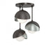 Hubbardton Forge Brooklyn 3 Light Double Shade Semi Flush Model: 121374-SKT-14-20-GG0711