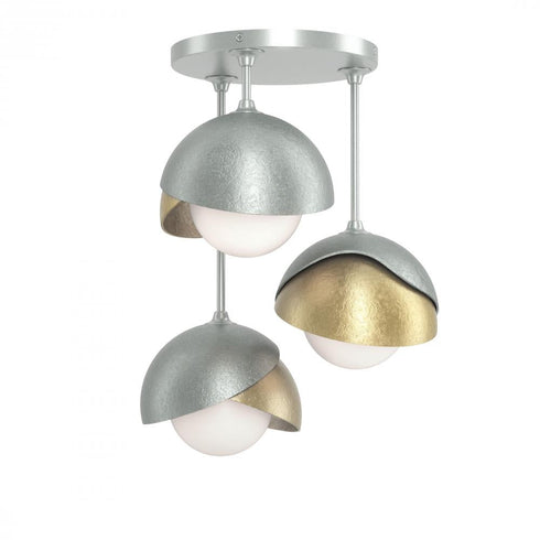 Hubbardton Forge Brooklyn 3 Light Double Shade Semi Flush Model: 121374-SKT-82-07-GG0711