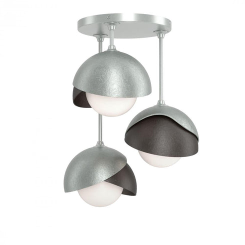Hubbardton Forge Brooklyn 3 Light Double Shade Semi Flush Model: 121374-SKT-82-07-GG0711