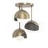 Hubbardton Forge Brooklyn 3 Light Double Shade Semi Flush Model: 121374-SKT-84-07-GG0711
