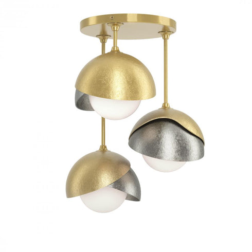 Hubbardton Forge Brooklyn 3 Light Double Shade Semi Flush Model: 121374-SKT-86-86-GG0711