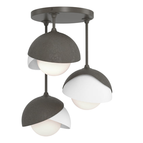 Hubbardton Forge Brooklyn 3 Light Double Shade Semi Flush Model: 121374-SKT-89-10-GG0711