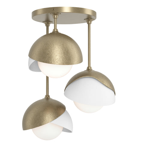 Hubbardton Forge Brooklyn 3 Light Double Shade Semi Flush Model: 121374-SKT-89-10-GG0711