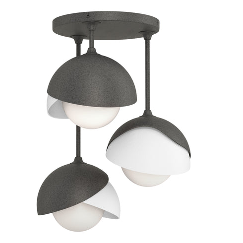 Hubbardton Forge Brooklyn 3 Light Double Shade Semi Flush Model: 121374-SKT-89-10-GG0711