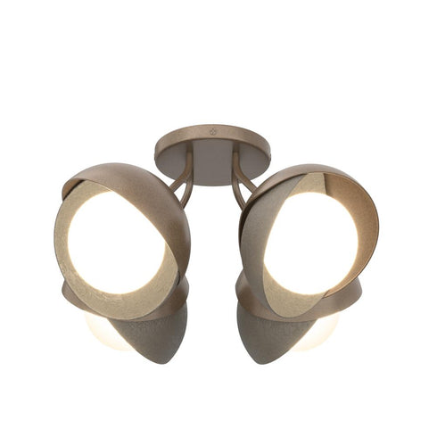 Hubbardton Forge Brooklyn 4 Light Double Shade Semi Flush Model: 121376-SKT-05-20-GG0711