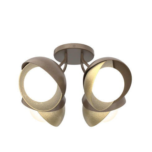 Hubbardton Forge Brooklyn 4 Light Double Shade Semi Flush Model: 121376-SKT-05-20-GG0711
