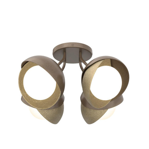 Hubbardton Forge Brooklyn 4 Light Double Shade Semi Flush Model: 121376-SKT-05-20-GG0711