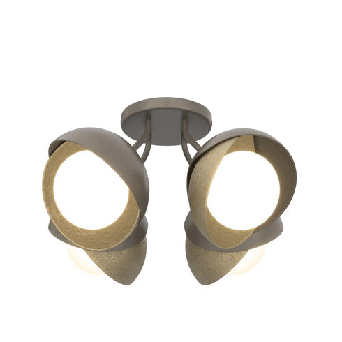 Hubbardton Forge Brooklyn 4 Light Double Shade Semi Flush Model: 121376-SKT-07-82-GG0711