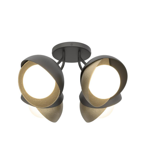 Hubbardton Forge Brooklyn 4 Light Double Shade Semi Flush Model: 121376-SKT-10-05-GG0711