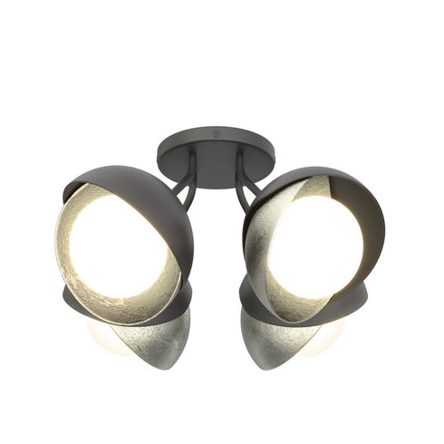 Hubbardton Forge Brooklyn 4 Light Double Shade Semi Flush Model: 121376-SKT-10-05-GG0711