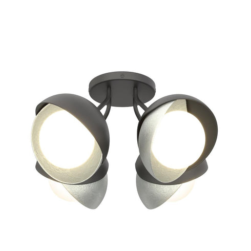 Hubbardton Forge Brooklyn 4 Light Double Shade Semi Flush Model: 121376-SKT-10-05-GG0711